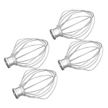 Lot de 4 fouets mélangeurs en acier inoxydable pour Kitchenaid K45WW, fouets à gâteau, œufs, farine