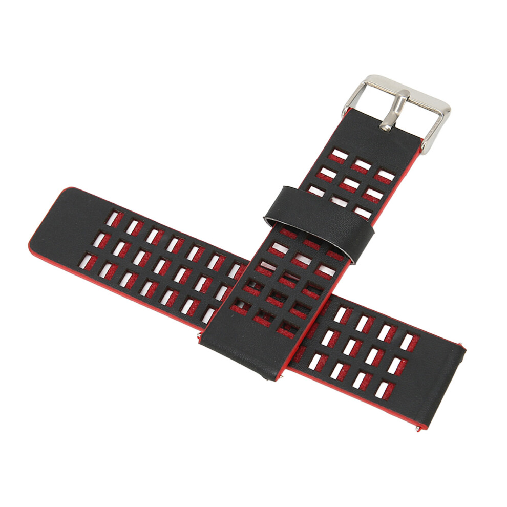 Leather Band Compatible For Realme Watch 2 Replacement 22Mm Watch Band Strap Bracelet Wristbandsblack Red 4921321806569