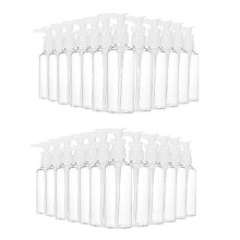 Paquete de 24 botellas de viaje transparentes de 100 ml (3,4 oz) para dispensador de loción, agua, aceite