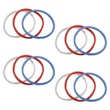 Joint d'étanchéité en silicone pour accessoires d'autocuiseur, rouge, bleu et blanc transparent, paquet