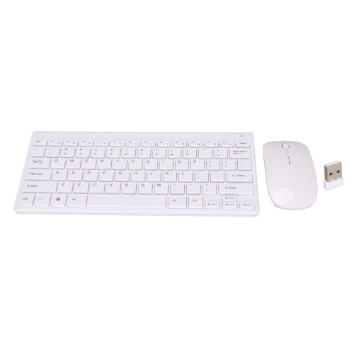 Ensemble clavier et souris USB 2,4 GHz blanc, portée de 10 m 1