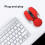 Mouse ergonomico wireless 500mAh rosso 800/1200/1600 3