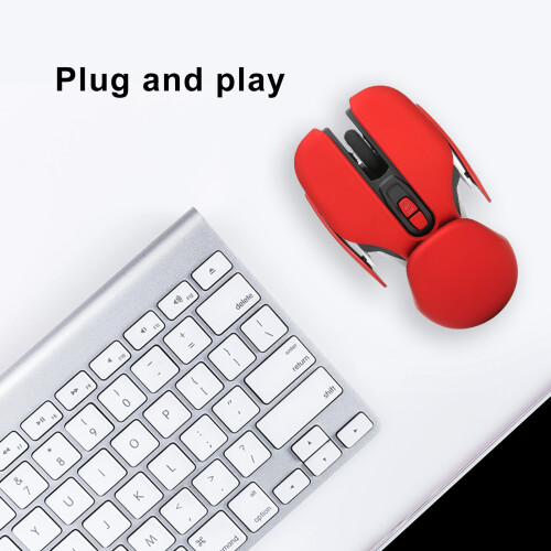 Mouse ergonomico wireless 500mAh rosso 800/1200/1600 2