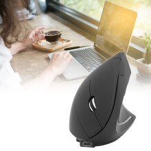 Souris verticale sans fil à 6 touches noire 1600 dpi 400 mAh