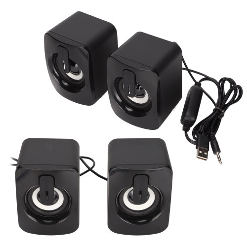 Haut-parleur PC USB stéréo mini A2 noir petit 2