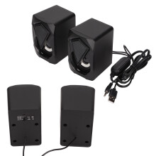 Altavoces de escritorio alimentados por USB de 6 W, X2, Negro RGB