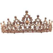 Champagne gouden kristallen tiara kroon bruiloft bruidshoofddeksel verjaardag gala-verkiezing