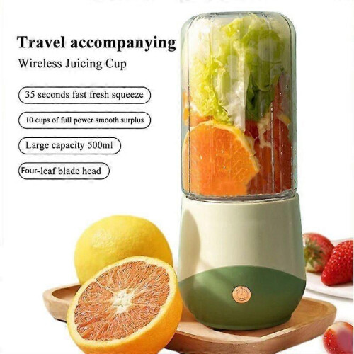 500ML Draagbare Fruit Juicer Blender Elektrische Fruit Juicer Smoothie Blender Machine - Groen