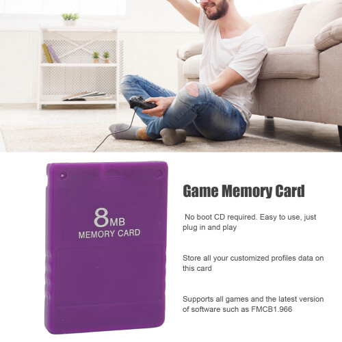 Carte mémoire PS2 de 8 Mo violette FMCB1.966 Plug & Play 2