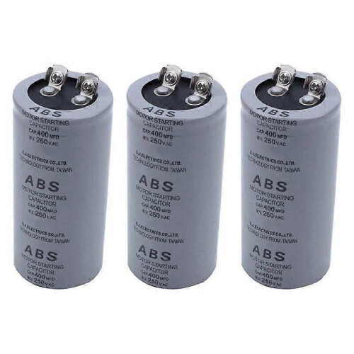 3X ABS 400MFD 400UF 250V Κυλινδρικός Πυκνωτής Εκκίνησης Κινητήρα AC