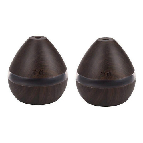 2X Aromatherapy Essential Oil Diffuser 300Ml Wood Grain Aroma Diffuser With Timer Cool Mist Humidifier