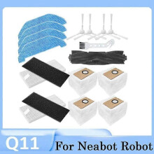 16 stuks voor Neabot Q11 robotstofzuiger accessoires hoofdborstel zijborstel dweildoek HEPA-filter stofzak