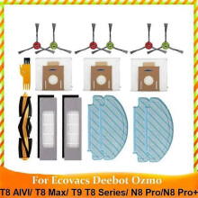 17 stuks voor Ecovacs DEEBOT OZMO T8 AIVI T8 Max T9 T8-serie N8 Pro N8 Pro+ hoofdborstel en filtermop