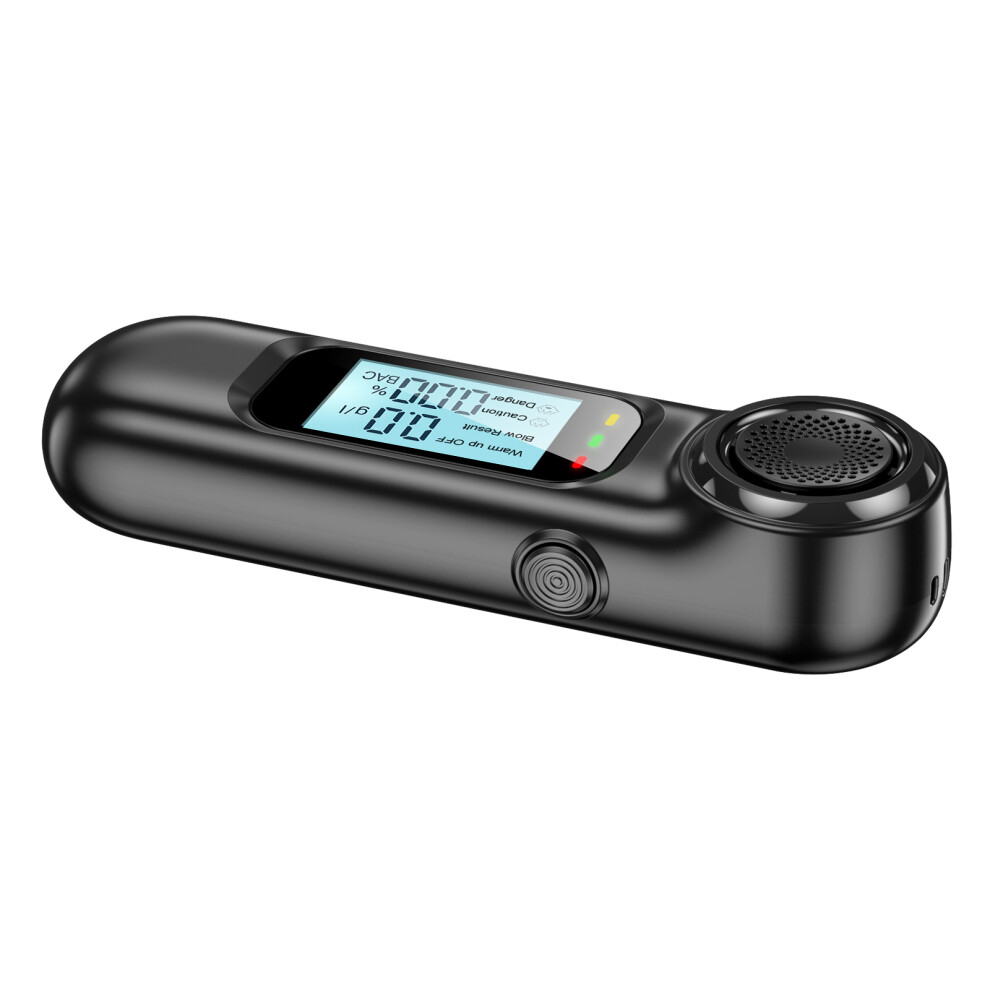 AM01 Automatic Alcohol Tester Breathalyzer Professional Non-Contact Breath Tester LCD Display Portable USB Rechargeable Breathalyzer Alcoho
