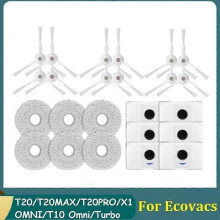 Kit di 24 panni per mocio con spazzola laterale per aspirapolvere per Ecovacs Deebot T20/T20MAX/T20PRO/X1