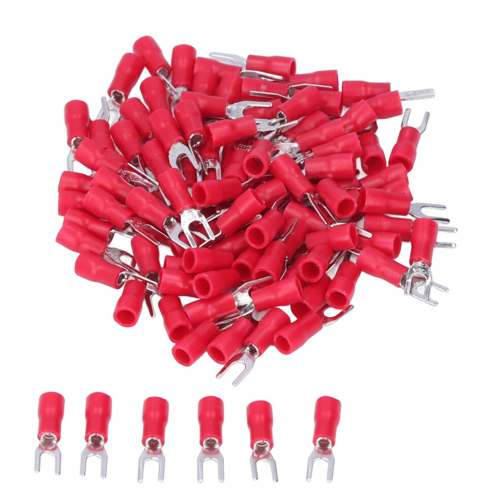 100Pcs Fork Terminal Insulated 22Â16Awg Wire Crimp Connector Set Kit For Equipment 4241321812149