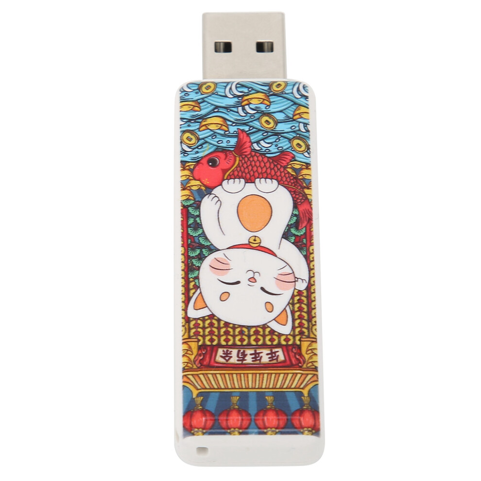Usb Flash Drive Cute Cat Pattern Hot Swap Plug And Play Usb2.0 Standard Shock Resistance Portable Memory Thumb Stickcat Pattern 128Gb 9361321812286