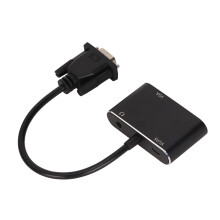 Adattatore 2-in-1 VGA a VGA e HDMI - Metallo nero