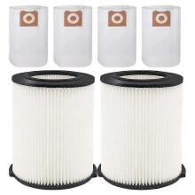 2-pack witte filtervervanging voor Ridgid voor Shop 5-20 gallons nat-droog stofzuigers + 4-pack VF3502