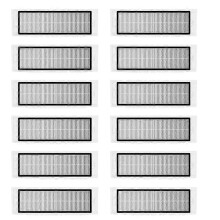 Paquete de 12 filtros HEPA para aspiradoras Xiaomi Roborock S6, S5 Max, S60, S65, S5, S50, S55, E25