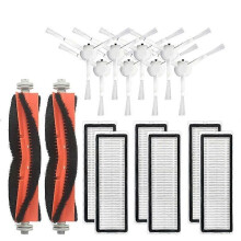 For Mijia Sweeping Robot Accessories Roller Brush 2 Main Brushes + 6 Side Brushes + 6 Filters
