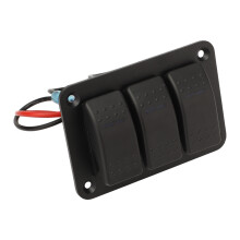 Panel de interruptores rocker de 3 interruptores DC12-24V LED azul negro