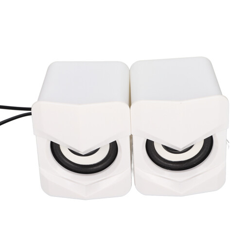 Haut-parleur USB de bureau blanc 3W Mini LED 2.0