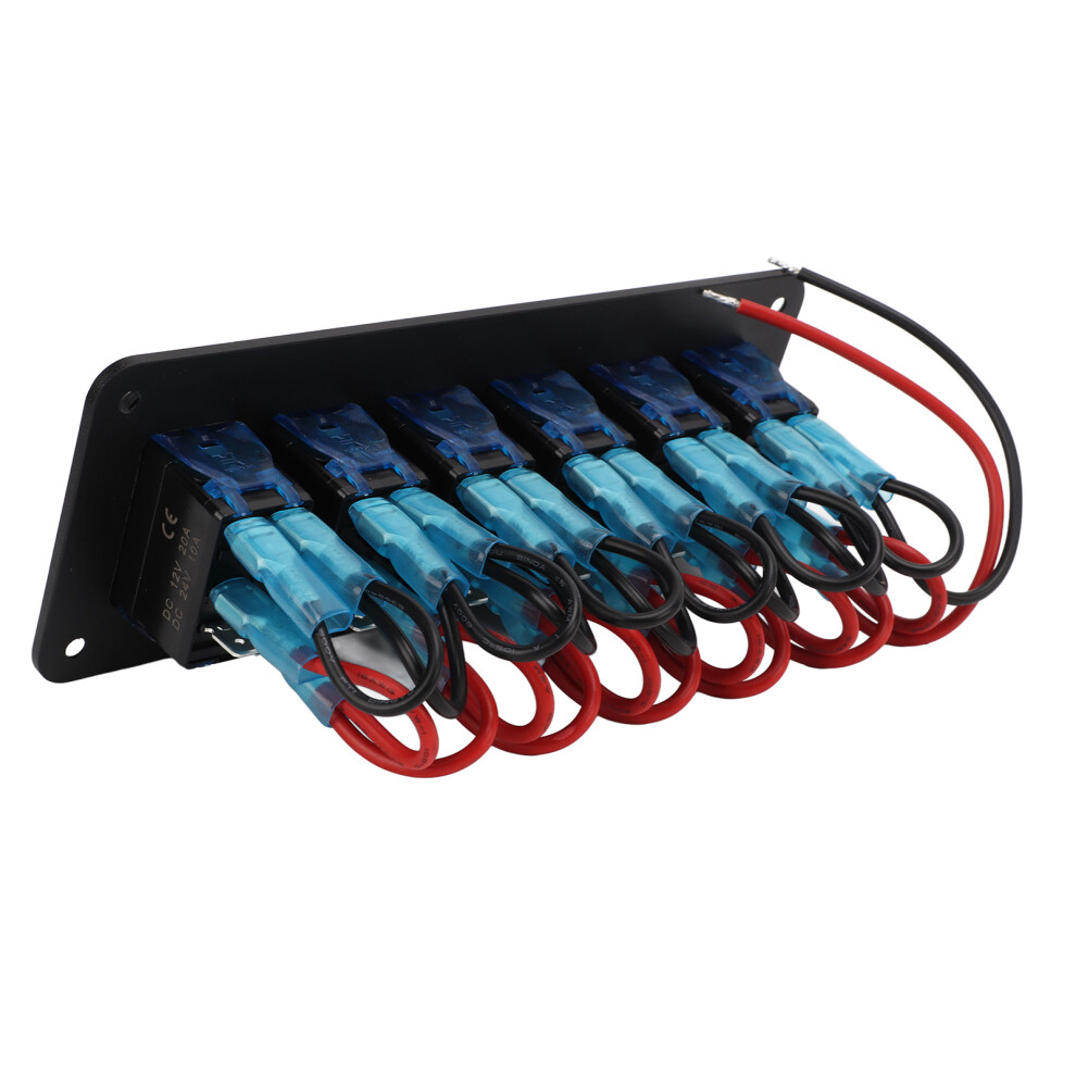 6 Gang Rocker Switch Panel Overcurrent Protection Led Blue Backlit Ip65 Waterproof For 12Â24V Vehicles Boats Suv Trucks 4321321814920
