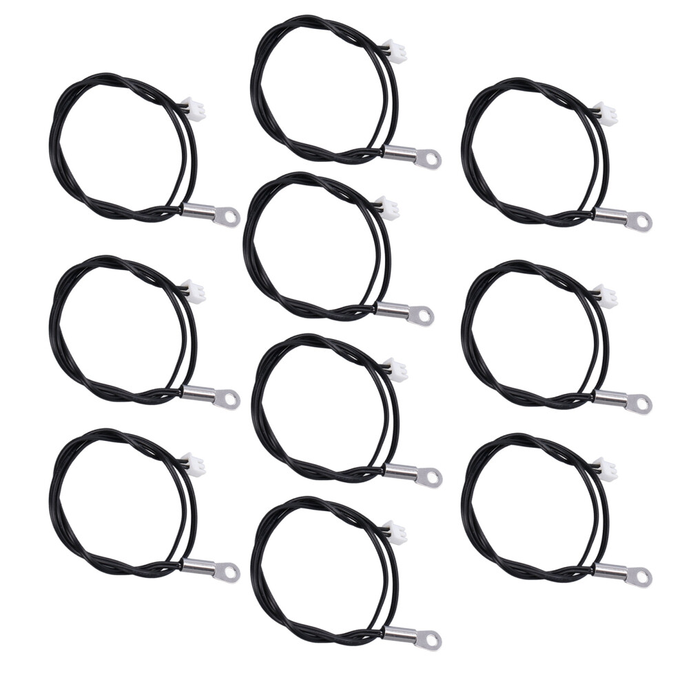 10Pcs NTC Thermistor Temperature Sensor Probe Round Lug Cold Pressed Terminal Connector 500mm5K B3470