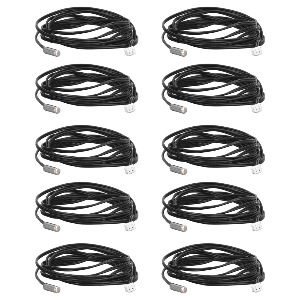 10Pcs Thermistor Sensor NTC Temp Probe 5x25mm Cylindrical Head 2 Meters Cable Length5K B3950