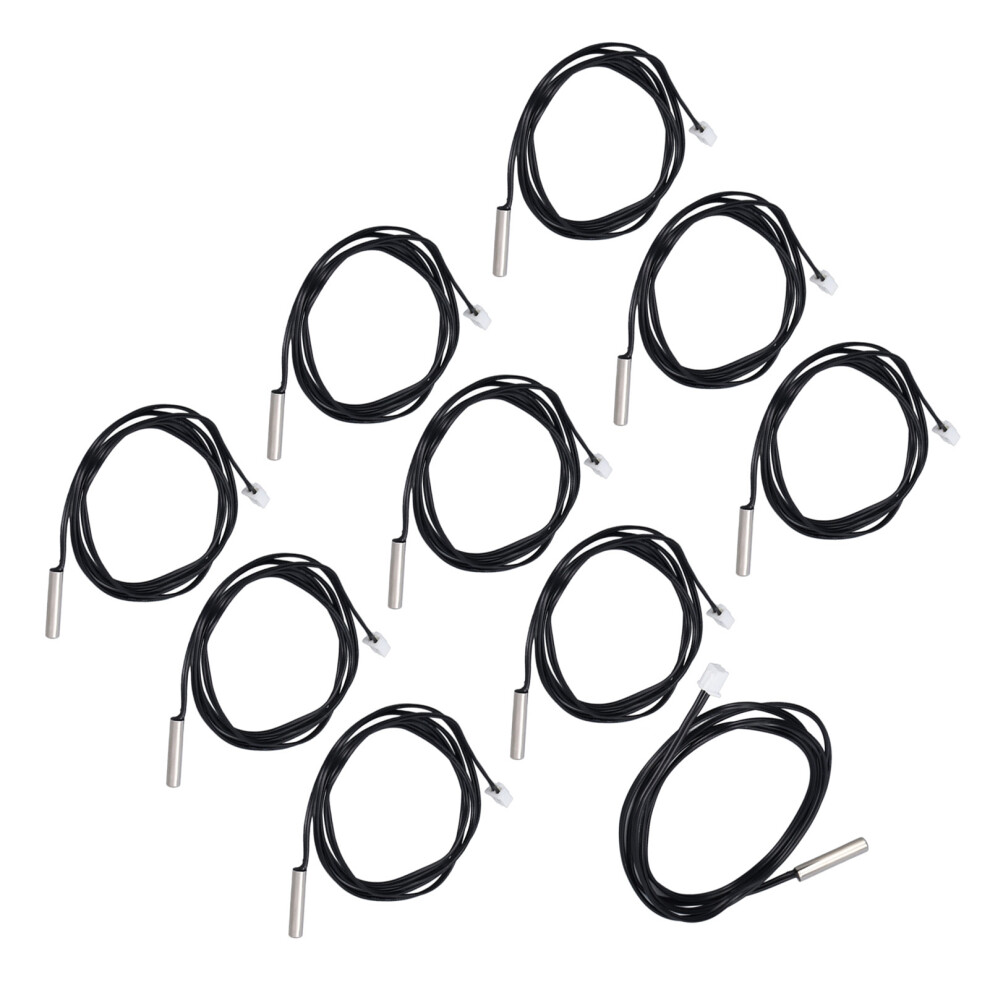 10Pcs Thermistor Sensor NTC Temp Temperature Probe 5x25mm Cylindrical Head for Measuring20K B3950