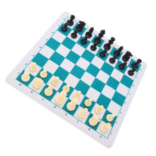 Jeu d'échecs avec plateau en cuir PU 35x35 cm pièces PS