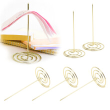 5 pezzi porta ricevute dorate con perno a mandrino 15,3x7,2 cm