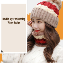 Gorra de lana de color contrastante, talla única, forro polar