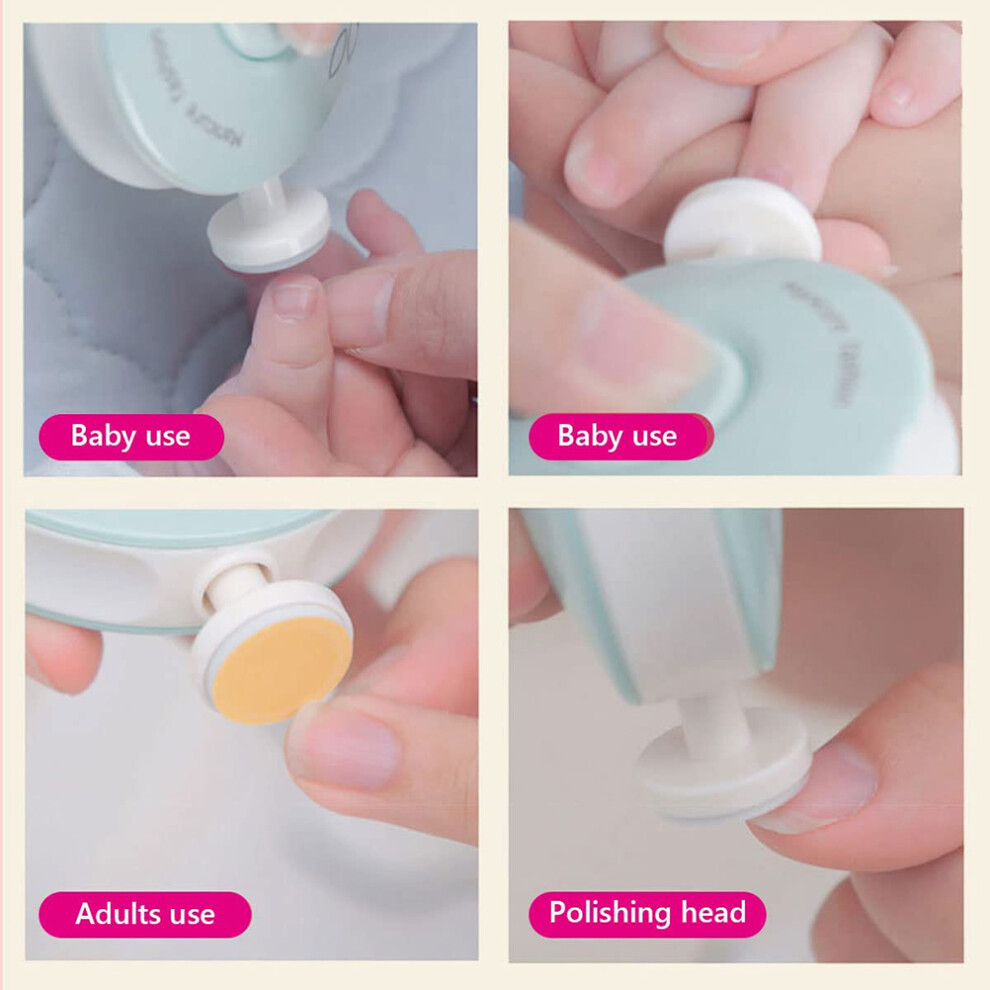 Electric Baby Nail Clipper Baby Nail File Kit Manicure Set Nail Trimmer with 6 Grinding Heads for Newborn Infant Kids Toes and Fingernails