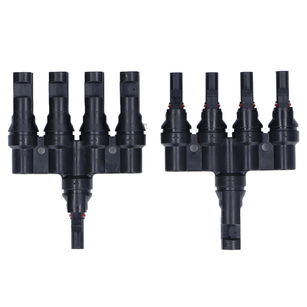4 To 1 T Branch Photovoltaic Connectors In Pair Male Female Cable Splitter Adapter 50A Brass 8751321817854