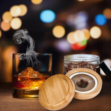 Kit di affumicazione per cocktail in rovere naturale 230 g 9x9x5,3 cm