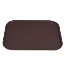Bandeja redonda para servir de goma antideslizante 40x30cm marrón