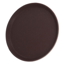 Bandeja redonda para servir de 28 cm marrón caucho antideslizante