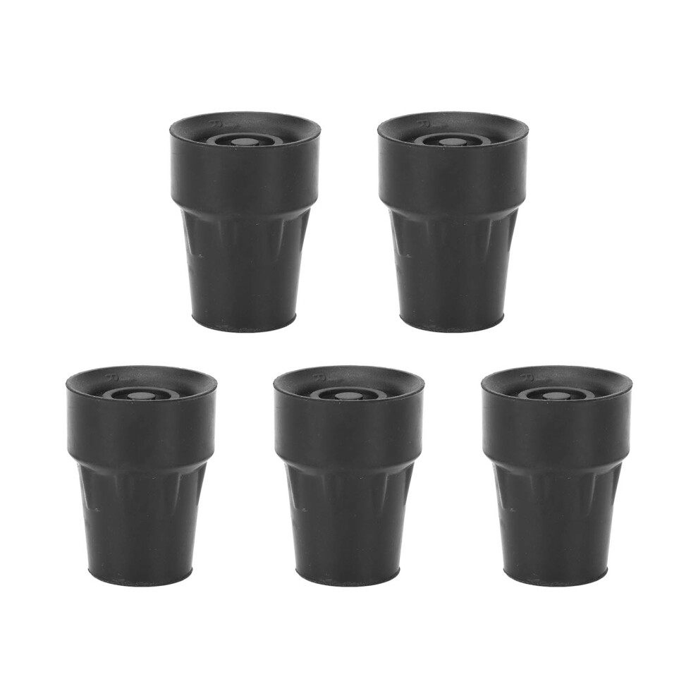 Black 5Pcs Crutch Tips Heavy Duty Rubber Thicken Walking Cane Crutch Replacement Tips 22Mm/8.7In
