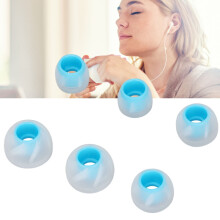 6 piezas de puntas de silicona para auriculares 4.5-6.5mm 3 tamaños L M S azul