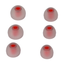 6 piezas de tapones para los oídos, 3 tamaños, silicona, rojo/gris, 3,8 mm