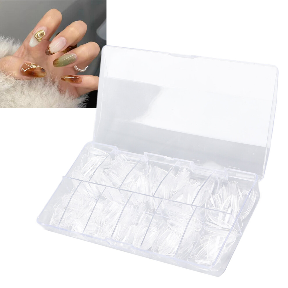 500pcs Transparent Nail Tip Professional Home Salon Portable DIY Fake False Nail Set Accessory for Women