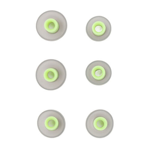 6 pièces 3 tailles bouchons d'oreille en silicone vert gris 2