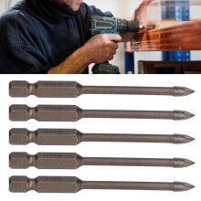 5Pcs Cross Drill Bit 1/4in Hex Shank Tile Glass Ceramic Concrete Hole Opener Hard Alloy Tool4mm