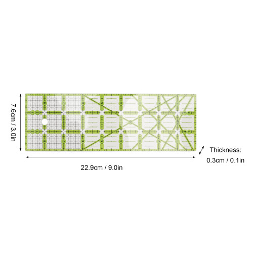 Regla de acolchado acrílica rectangular transparente 1 pieza 2