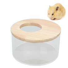 Kleine runde Acryl-Hamster-Sandbadewanne | Transparentes Hamster-Sandbox