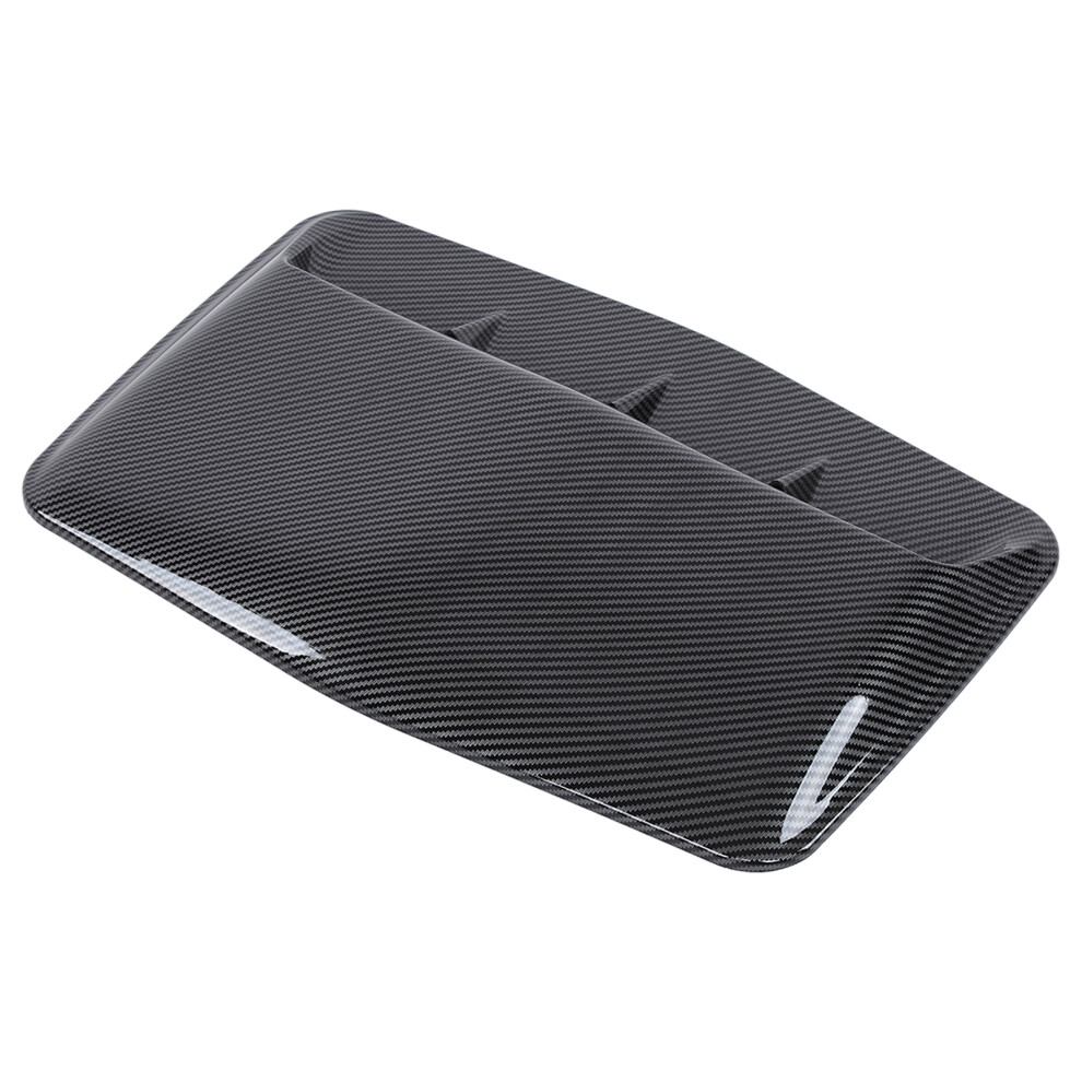 Car Hood Scoop Cowl Abs Air Vent Decorative Cover With Tape For Automotive Modificationcarbon Fiber Style 8791321827972