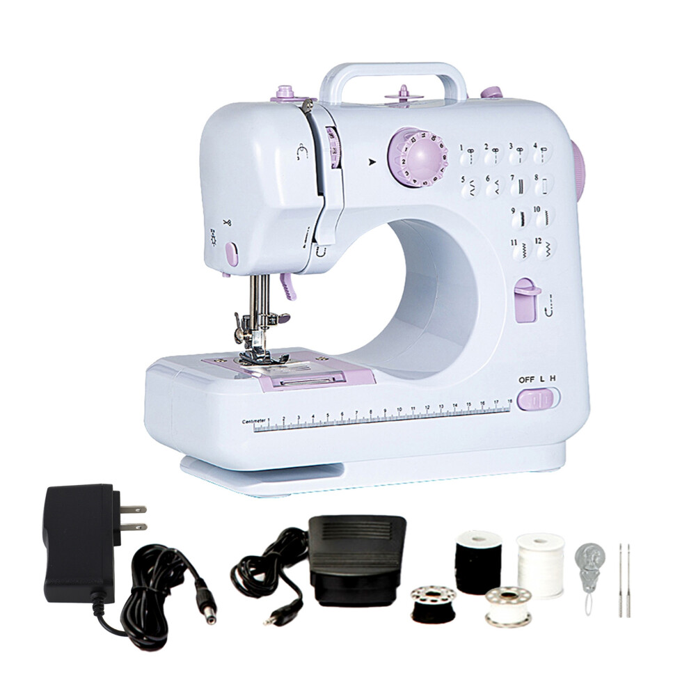 Electric Small Sewing Machine with Foot Pedal 12 Stitches Adjustable Speeds Sewing Machine for Beginners Automatic Winding for Cloth Girls