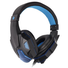SOYTO SY830MV Game Headsets Adjustable Volume Support Mic Mute USB Headsets with 3.5mm Microphone for PS4 PC Laptop(Black Blue )